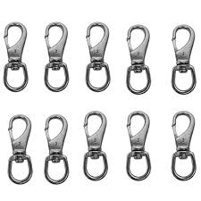 High quality, strong spring, special shape to prevent dropping. 10 Pc 1 Boat Marine Stainless Steel Swivel Eye Snap Hook 2