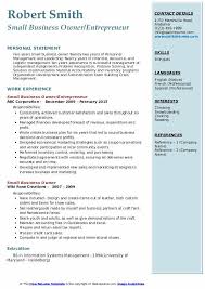 Small Business Owner Resume Samples Qwikresume