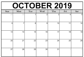 Blank October Calendar 2019 With Notes In 2020 Editable Calendar Calendar 2019 Template Calendar Printables