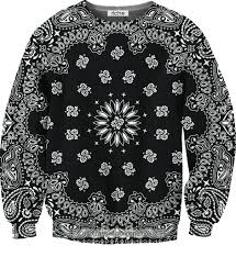 Black White Bandana Unisex Crewneck Red Bandana Black And White Man Cool Outfits