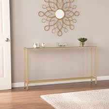 Derkkin Narrow Long Console Table W Mirrored Top Gold Walmart Com In 2020 Long Console Mirrored Sofa Table Skinny Console Table
