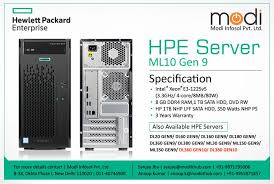 Hpe Proliant Ml10 Gen9 Server 866724 375 Modi Infosol Pvt Ltd Server Ddr4 Ram Ddr4