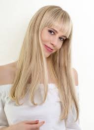 If blonde is your style, why not add some of our blonde human hair wigs to your wardrobe today? Long Natural Looking Real Human Hair Blonde Wigs With Full Bangs