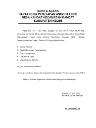 Dengan hormat, yang bertanda tangan di bawah ini : Contoh Surat Undangan Rapat Bpd Desa Sample Surat Undangan