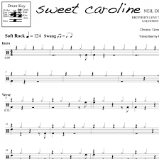 Sweet Caroline Neil Diamond Drum Sheet Music