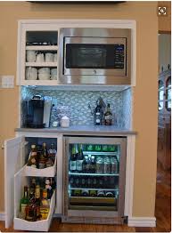Add Ice Maker Next To Wine Fridge Coffee Center On Top Of Counter Open Shelves Next To Microwave Coffee Bar Home Coffee Bar Design Basement Remodeling