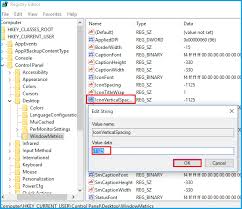 Hkey_current_user\software\microsoft\windows\shell\bags\1\desktop\iconsize and hkey_current_user\control panel\desktop\windowmetrics\shell icon size i played with both these settings for myself, and the desktop icons do not change. Solved How To Change Desktop Icon Spacing In Windows 10
