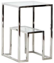 Accent tables functional and high quality, these accent tables will enhance you home décor. Knightsbridge Square Stainless Steel Chrome And Glass Side Table