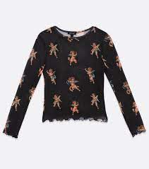 Choose from contactless same day delivery, drive up and more. Black Cherub Mesh Long Sleeve Top New Look