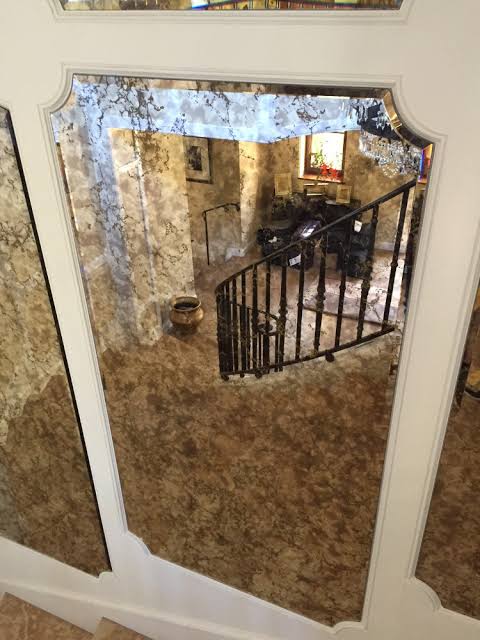 Gold Vein Mirror Glass Hallway Mirror