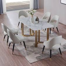 Modern Upholstered Light Gray Deep Gray Dining Chair Velvet Pu Leather Side Chairs Set Of 2 In 2020 Leather Side Chair Gray Dining Chairs Dining Chairs