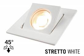 Led Recessed Lighting Trim Stretto Gu10 Fixture White Square Tiltable 37 Applamp