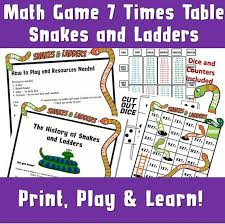 Multiplication Games Printable Fun Snakes And Ladders Making Etsy Times Tables Flash Cards Times Tables Fun Board Games