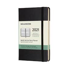 12 Month Weekly Vertical Planner Black Moleskine
