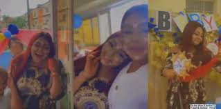 She took to her insta status to show off some of them, and yes they all look good. Regina Daniels Friends Surprise Her With A Baby Shower Video