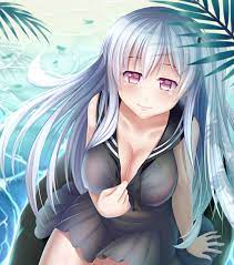 Wallpaper Illustration Long Hair Anime Girls Water Cartoon Black Hair Red Eyes Gray Hair Open Shirt Mangaka 3000x3400 Pc7 273868 Hd Wallpapers Wallhere