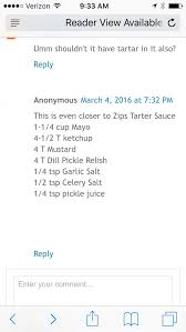Zips Tartar Sauce Tartar Sauce Homemade Tartar Sauce Zip Sauce Recipe