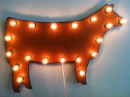 Heifer Lighted Sign Cow Decor Show Cattle Cow