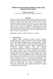 Pengertian pakem dapat dilihat dari dua segi: Pdf Pendekatan Dan Model Pembelajaran Yang Mengaktifkan Siswa