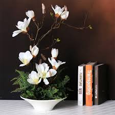 Also, bend the stems to resemble real flowers that droop to the sides of the vase. Usd 71 25 Simulation Magnolia Living Room Fake Flower Decoration Flower Magnolia Potted Vase Floral Decoration Set Wholesale From China Online Shopping Buy Asian Products Online From The Best Shoping Agent Chinahao Com