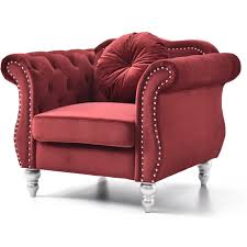 Harp chair with red satin fabric and. Glory Furniture Hollywood Velvet Chair In Burgundy G0669a C