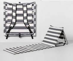 Padded Folding Metal Frame Travel Beach Lounge Mat Gray White Hearth Hand Ebay In 2020 Beach Lounge Folding Beach Chair Best Beach Chair