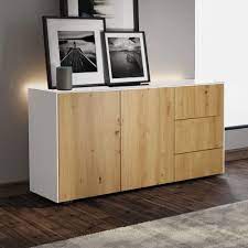Great savings & free delivery / collection on many items. Intelligent White Gloss Oak 2 Door 3 Drawer Sideboard