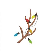 Reindeer antlers svg, christmas svg, christmas reindeer antlers svg, deer antlers, xmas svg, monogram cut file, antlers with bow svg, deer. Reindeer Antlers With Christmas Lights Embroidery Design