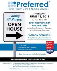 Calling All Nurses Join Us For An Open House On Thursday 6 13 19 From 10 Am To 3 Pm At Our Mount Laurel Nj Offi Home Health Care All Nurses Nurse