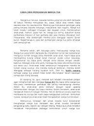 Menghalau atau menyisihkan warga emas. Cara Cara Menghargai Warga Tua