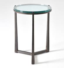 Clemmons Small End Table Features A Steel Base And Glass Top Hand Forged By Craftsman In North Carolina Made In Ame Glass Top Side Table Side Table Glass Top