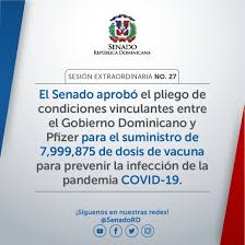 Prioridades de fao república dominicana. Senado De La Republica Dominicana On Twitter Se Aprobo Este Martes El Pliego De Condiciones Vinculantes Entre El Gobierno Dominicano Y Pfizer Para El Suministro De 7 999 875 De Dosis De Vacuna