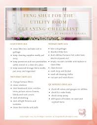 feng shui for the utility room cleaning checklist printable feng shui by bridget cleaning checklist printable clean room checklist cleaning checklist