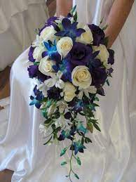 Cheap wedding bouquets, buy quality weddings & events directly from china suppliers:bride holding flowers, new arrival romantic wedding colorful bride 's bouquet,red pink blue and purple bridal bouquets\purple enjoy free shipping worldwide! Best Wedding Bouquets Purple Silver Blue Orchids Ideas Blue Orchid Wedding Bouquet Purple And Gold Wedding Themes Wedding Flowers Blue Orchids