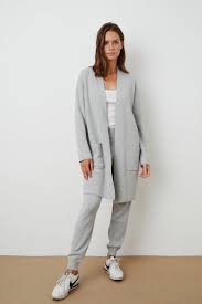 Adore Open Cardigan In Heather Grey Velvet By Graham Spencer