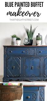 We love a bold and blue buffet! Blue Boho Buffet Sideboard Painted Furniture Sold Furniture Home Living
