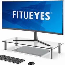 This monitor stand connects to your computer. Fitueyes Glass Computer Monitor Stand 22 Inch Large Monitor Stand For Home Office And School Use Walmart Canada