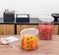 Met Lux 2.6 Gal Clear Plastic Storage Jar - with Hinged Lid - 9 3/4" x 9  3/4" x 8 1/4" - 1 count box