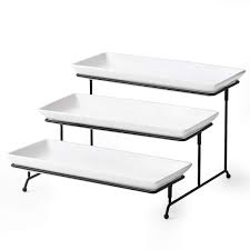 Maybe you would like to learn more about one of these? 3 Tier Serving Stand Tiered Serving Stand With 3 Porcelain Serving Platters Trays For Dessert Server Display Collapsible Sturdier Metal Rack Large Size 14 Inch Buy Online In Papua New Guinea At