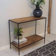 Industrial Console Table With Wood And Metal In 2020 Industrial Console Tables Wooden Console Table Console Table