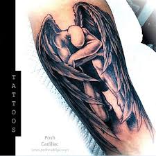 Wings are mostly inked on your back or on the sleeves. Dark Male Fallen Angel Tattoo On Forearm Fallen Angel Tattoo Angel Tattoo Arm Dark Tattoos For Men