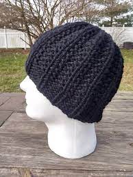Alpaca Men S Hat Hand Knit Black Skully Wool Winter Hat Etsy Knitting Chunky Yarn Hand Knitting