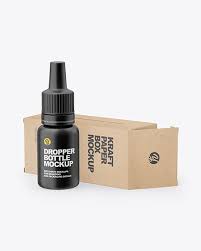 Download Matte Dropper Bottle With Kraft Paper Box Mockup In Box Mockups On Yellow Images Object Mockups