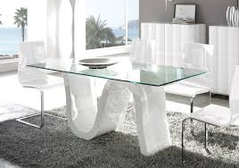 Table A Manger Moderne Blanc Brillant Katone Lestendances Fr Table Salle A Manger Table A Manger Rectangulaire Table A Manger Moderne