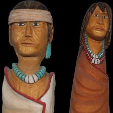 Navajo Couples Cottonwood Root Carving