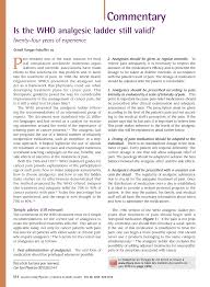 Pdf Is The Who Analgesic Ladder Still Valid Twenty Four Years Of Experience