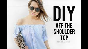 Your off the shoulder top doesn't have to have short sleeves at all. Diy Off The Shoulder Top How To Refashion An Old Shirt