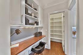 The key is to get things (mostly) things that do not need to be refrigerated. Kitchen Desk By Walk In Pantry Transitional Kitchen