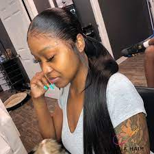 Jesvia Hair Brazilian Straight Hair 3 Bundles With 4x13 Lace Frontal Small Box Braids Hairstyles Frontal Hairstyles Frontal Ponytail
