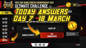 New events to day 14 march 2021 esports ultimate challenge, 14 march esports ultimate challenge answers, free fire esports. Download 18 March All Answer Esports Ultimate Challenge Eve